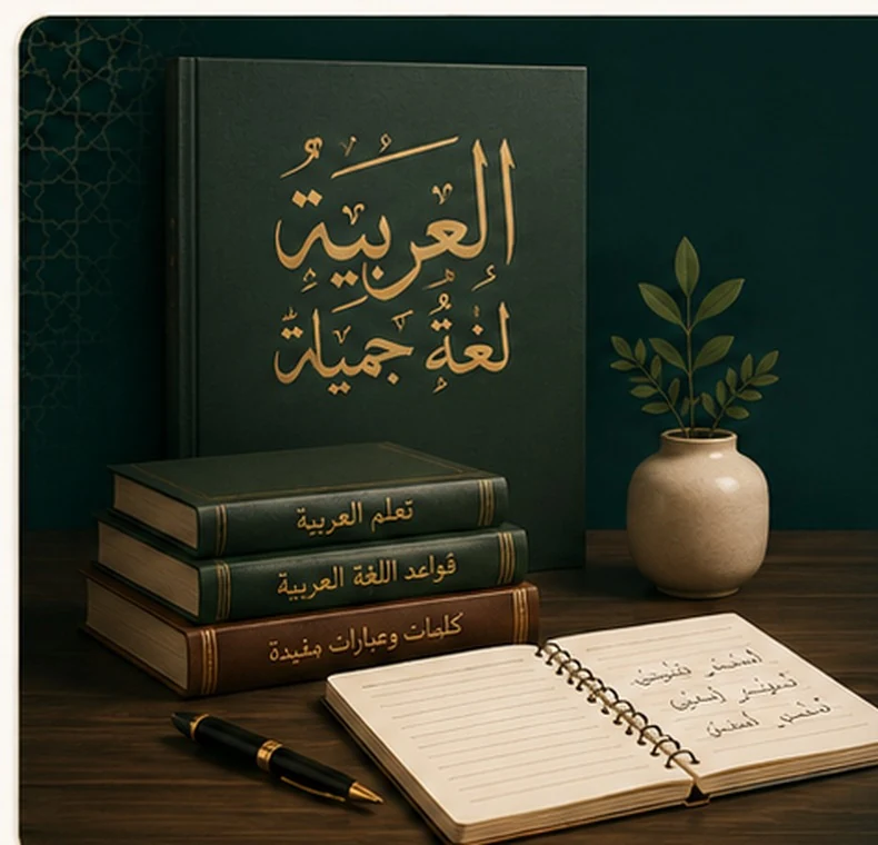 Livres et cahier d’apprentissage de la langue arabe